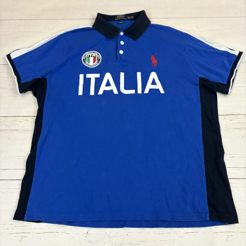 Polo Ralph Lauren Polo Shirt Crest Italy Custom Fit Mens 2XL Italia